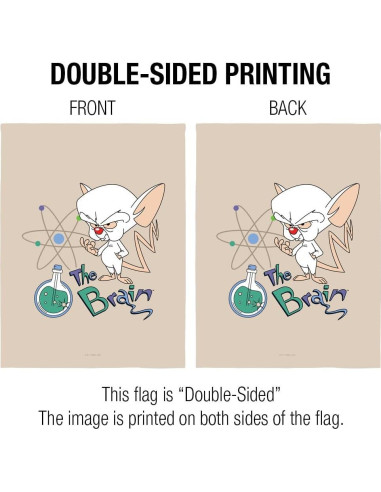 Bandera Doble Cara Pinky y El Cerebro 76x102 cm Poliester