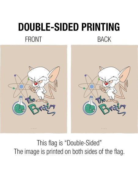 Bandera Doble Cara Pinky y El Cerebro 76x102 cm Poliester