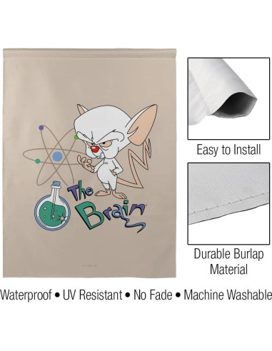 Bandera Doble Cara Pinky y El Cerebro 76x102 cm Poliester