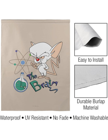Bandera Doble Cara Pinky y El Cerebro 76x102 cm Poliester