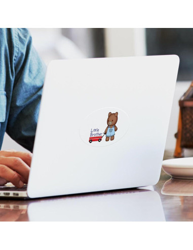 Pegatina de Parachoques CafePress Pequeño Hermano Oso - Paquete de 10