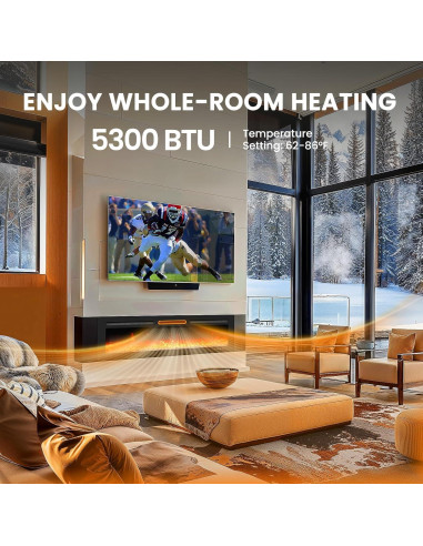 Calefactor Eléctrico Silonn SLELF02B-60, 5300 BTU, Control Remoto