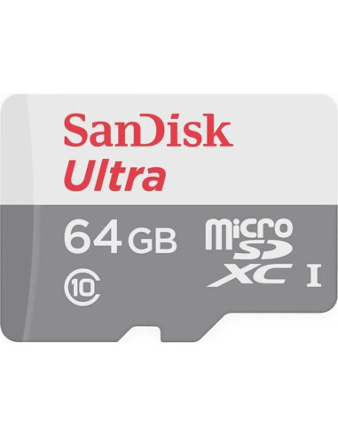 Tarjeta MicroSDXC SanDisk Ultra 64GB + Adaptador SD 80MB/s