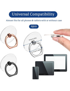 Soporte de Anillo para Teléfono Molain 6 Pcs 360 Rotación 2