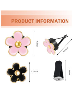 Clip de Ventilación de Aire para Auto Zikefest 6PCS - Flores Coloridas 2