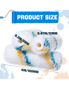 Juego de 100 Mini Rodillos de Pintura 10.16 cm Yoande 2