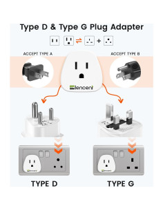 Adaptador de viaje LENCENT Tipo D y G para Sri Lanka y Maldivas 2