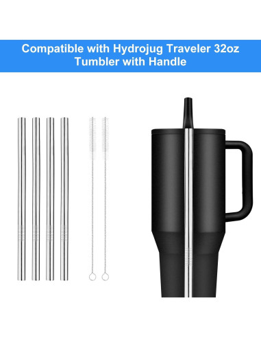 Paquete de 4 Pajillas de Acero Inoxidable Gosknor 19.5 cm