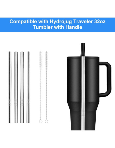 Paquete de 4 Pajillas de Acero Inoxidable Gosknor 19.5 cm