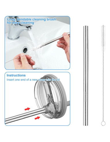 Paquete de 4 Pajillas de Acero Inoxidable Gosknor 19.5 cm