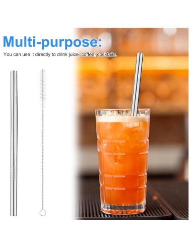 Paquete de 4 Pajillas de Acero Inoxidable Gosknor 19.5 cm