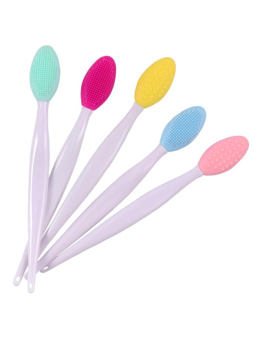 5 Cepillos Exfoliantes de Labios de Silicona Qundaoily