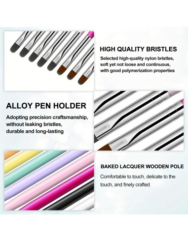 Juego de Pinceles para Arte de Uñas MUSILAN 8PCS Calidad Premium