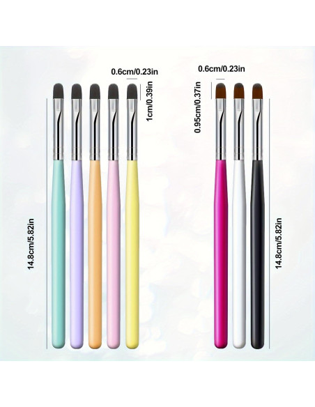 Juego de Pinceles para Arte de Uñas MUSILAN 8PCS Calidad Premium