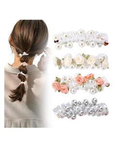 4 Lazos de Pelo en Espiral Elásticos Penitue - 8 cm, 4 Colores