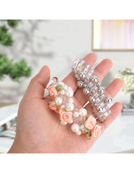 4 Lazos de Pelo en Espiral Elásticos Penitue - 8 cm, 4 Colores