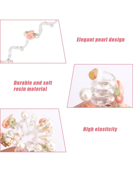 4 Lazos de Pelo en Espiral Elásticos Penitue - 8 cm, 4 Colores