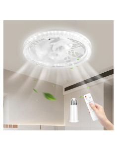 Ventilador de Techo con Luz LANXUD, Control Remoto, 3 Velocidades