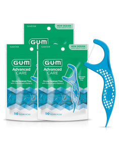 Palillos de Hilo Dental GUM Cuidado Avanzado con Vitamina E y Fluoruro - 90 Unidades