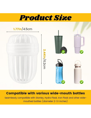 Infusores de Té de Frutas Ranjaner 3PCS para Botellas Anchas