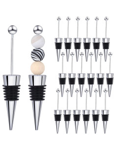 Juego de 18 Tapones de Vino Reutilizables WEWAYSMILE Platino 2