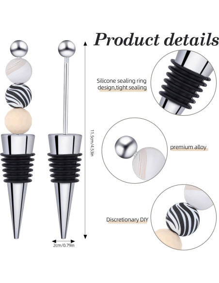 Juego de 18 Tapones de Vino Reutilizables WEWAYSMILE Platino