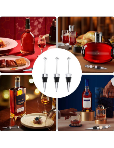 Juego de 18 Tapones de Vino Reutilizables WEWAYSMILE Platino