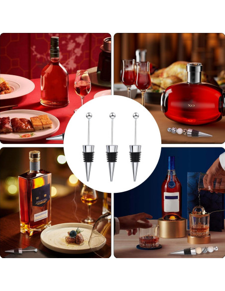 Juego de 18 Tapones de Vino Reutilizables WEWAYSMILE Platino