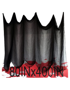 Tela Gasa Espeluznante Negra 2x10m Decoración Halloween AugeStern