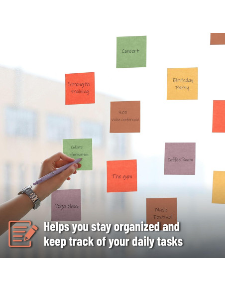 Notas Adhesivas Mr. Pen 7.62x7.62cm Cosecha Ámbar 600 Hojas