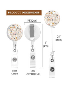 Paquete de 2 Sujetadores de Insignias Retráctiles TPOAEL - Flores Arcoíris 2