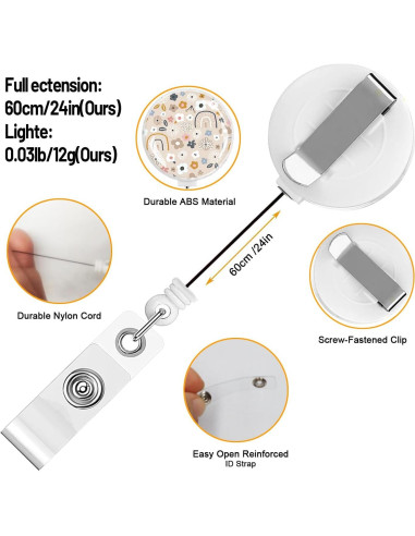 Paquete de 2 Sujetadores de Insignias Retráctiles TPOAEL - Flores Arcoíris