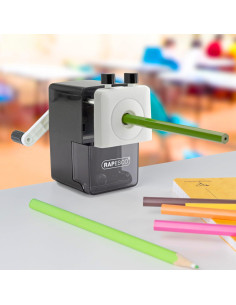 Sacapuntas de Escritorio Rapesco 64 Negro con Bandeja 2