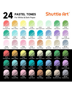 Bolígrafos de Gel Shuttle Art 24 Colores Pastel 0.6mm 2