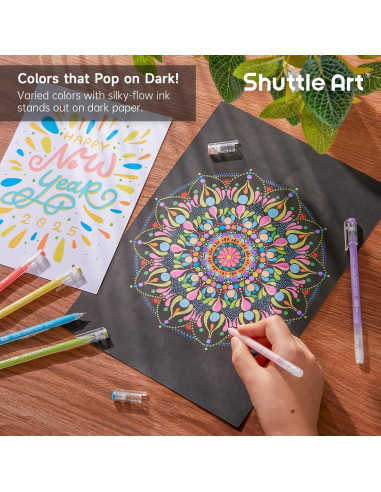 Bolígrafos de Gel Shuttle Art 24 Colores Pastel 0.6mm