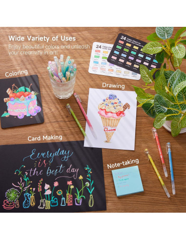 Bolígrafos de Gel Shuttle Art 24 Colores Pastel 0.6mm