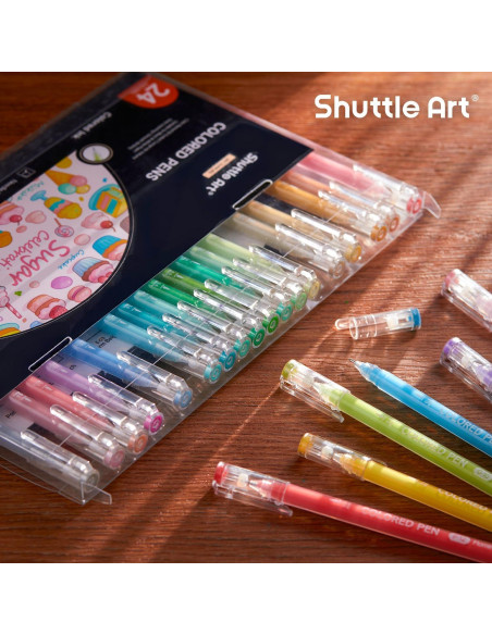 Bolígrafos de Gel Shuttle Art 24 Colores Pastel 0.6mm