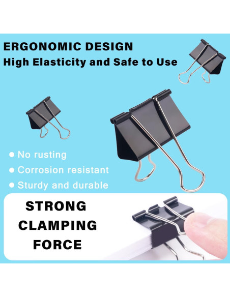 208 Clips de Papel Metálicos DHYLRICHER en Varios Tamaños