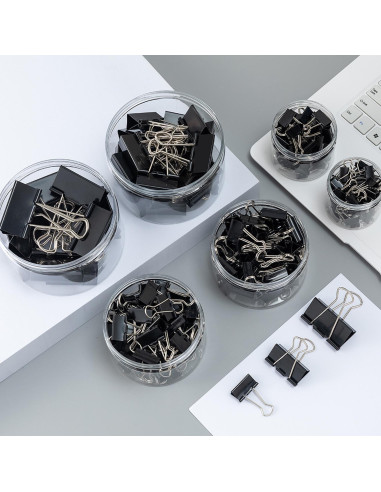 208 Clips de Papel Metálicos DHYLRICHER en Varios Tamaños