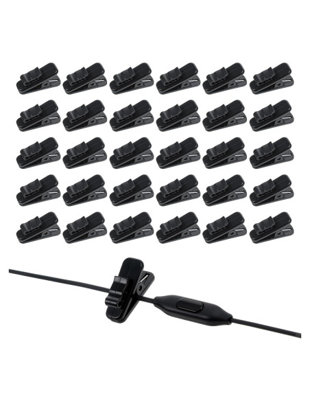 30 Clips de Micrófono de Solapa LIQWEI para Auriculares
