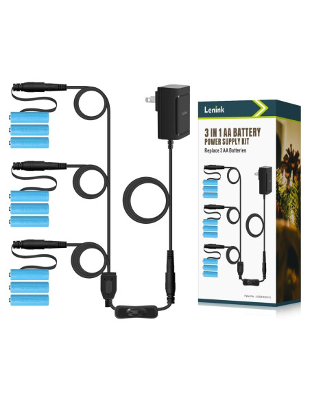 Adaptador de Alimentación CA Lenink 1 a 3 Baterías AA con Interruptor