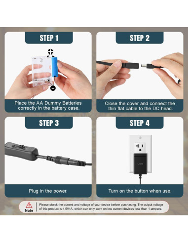 Adaptador de Alimentación CA Lenink 1 a 3 Baterías AA con Interruptor