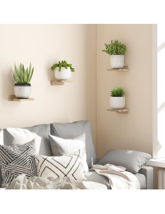 Estanterías Flotantes Fixwal 4 Unidades Madera Negra 5x5cm 2