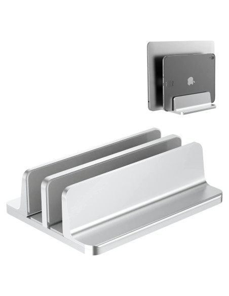 Soporte Vertical Ajustable para Laptop BULL-TECH Plata 17.3"