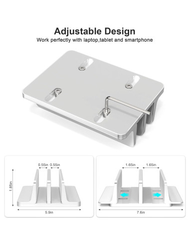 Soporte Vertical Ajustable para Laptop BULL-TECH Plata 17.3"