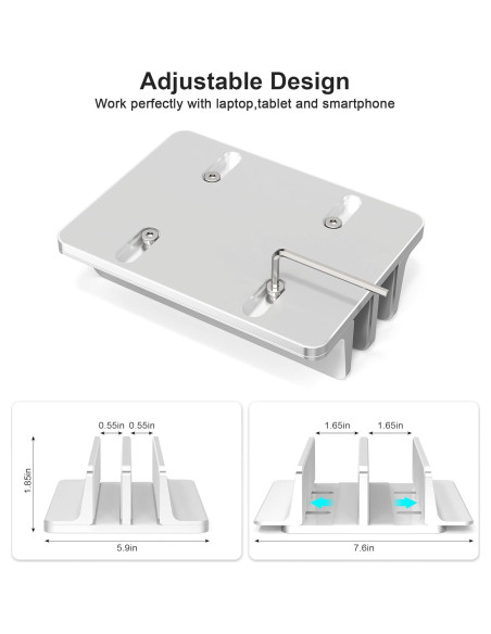 Soporte Vertical Ajustable para Laptop BULL-TECH Plata 17.3"
