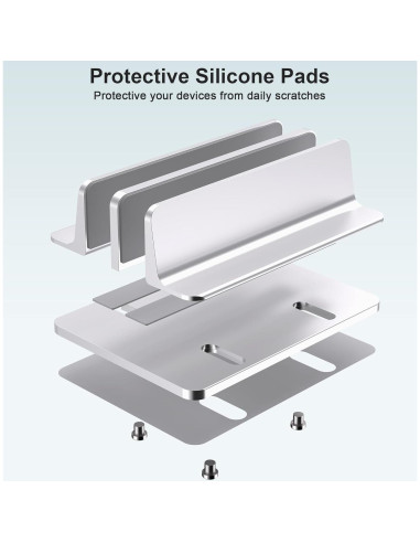 Soporte Vertical Ajustable para Laptop BULL-TECH Plata 17.3"