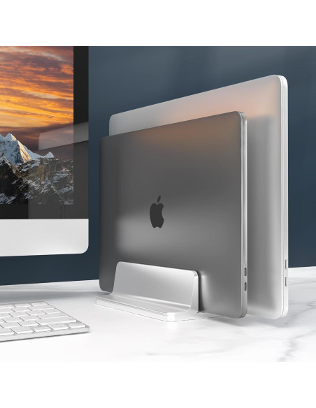 Soporte Vertical Ajustable para Laptop BULL-TECH Plata 17.3"