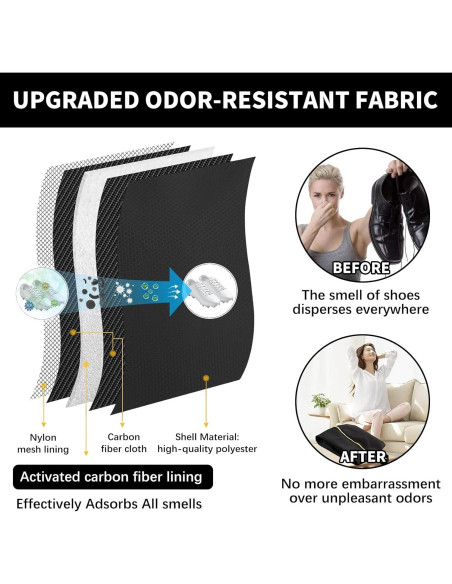 Bolsa para zapatos a prueba de olores - Negro - 39x24x9 cm