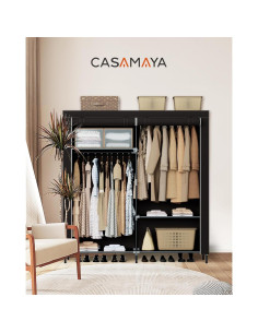 Armario Portátil CASAMAYA 157x45x180 cm con Cubierta y Estantes 2